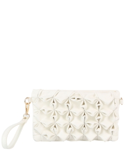 Fashion Flower Clutch Crossbody Bag GLE-0124 WHITE